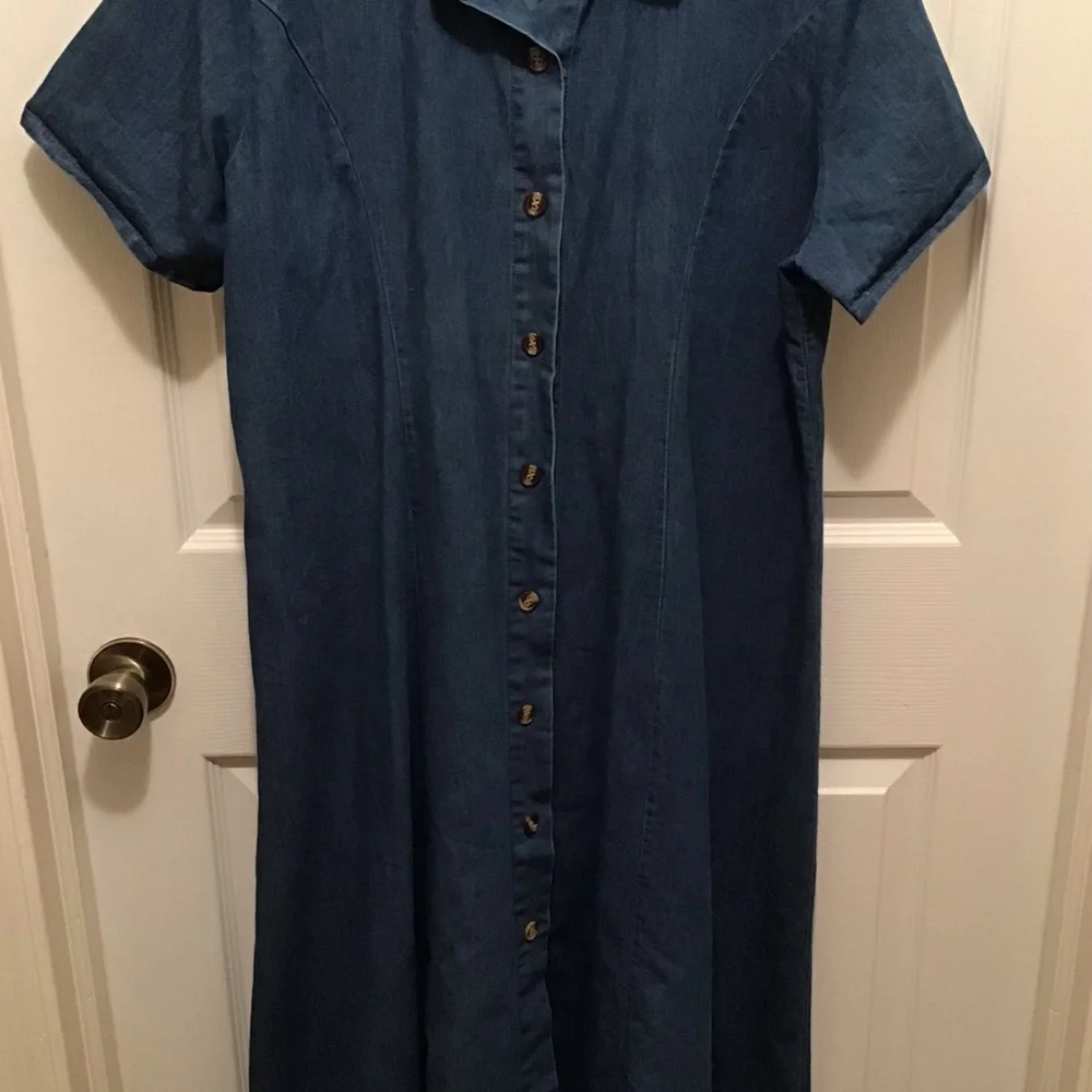 Denim Button-Down Maxi Dress - Picture 2 of 3